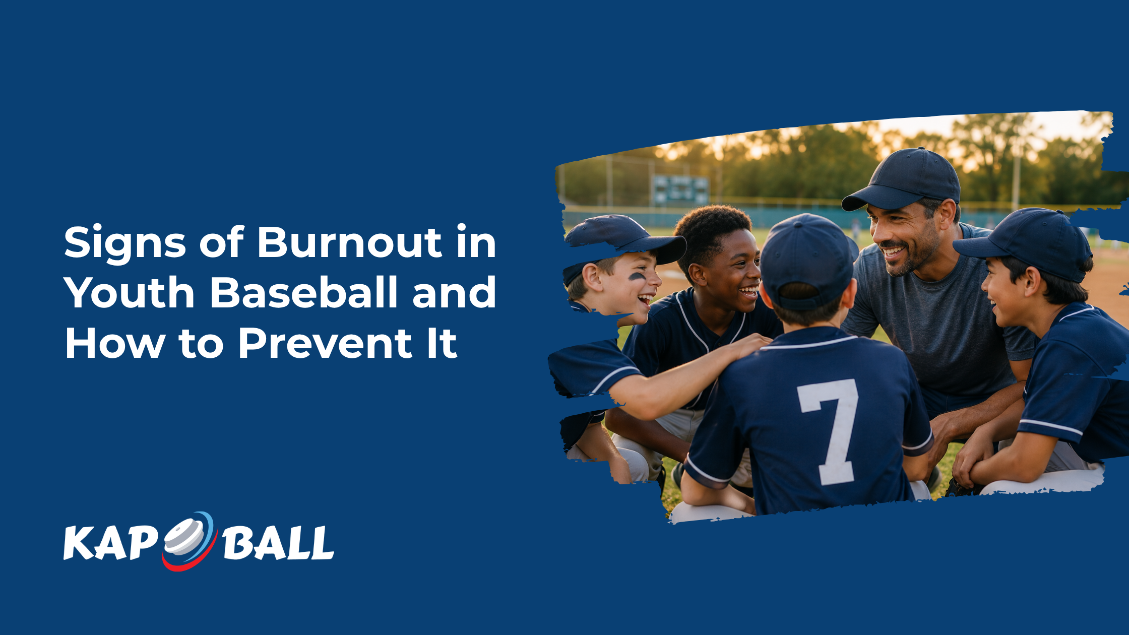 Young baseball player smiling with teammates after practice, highlighting the importance of enjoying youth sports.