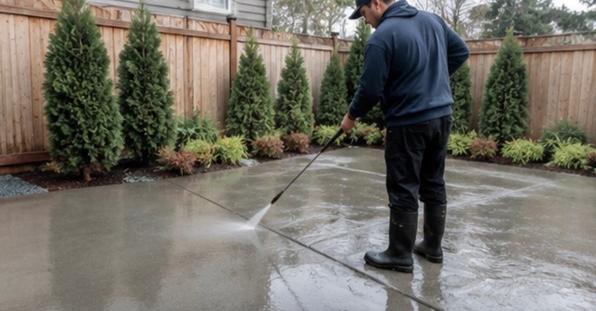 Concrete surface cleaning project
