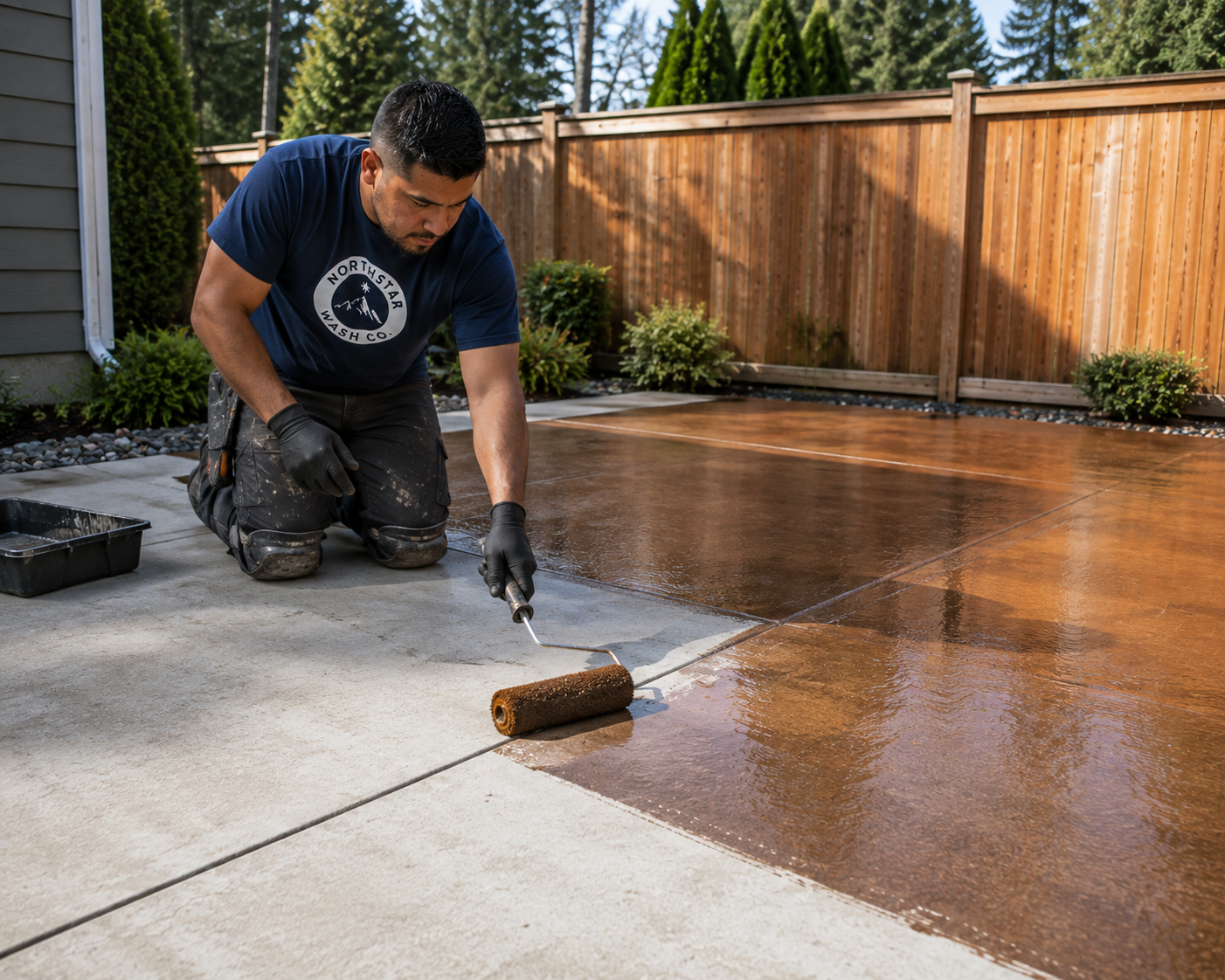 Decorative concrete staining project