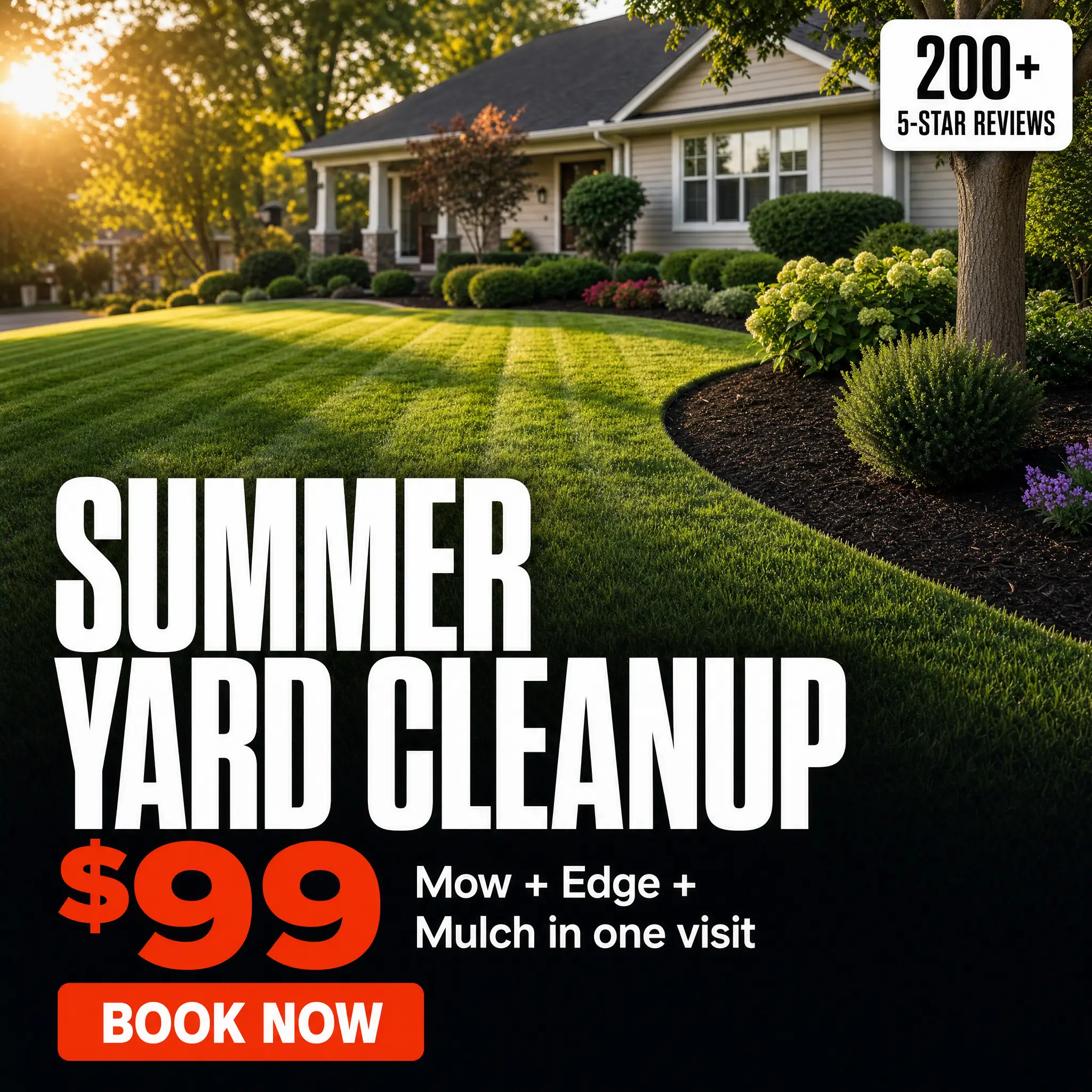Sample lawn care ad concept: a summer yard cleanup offer