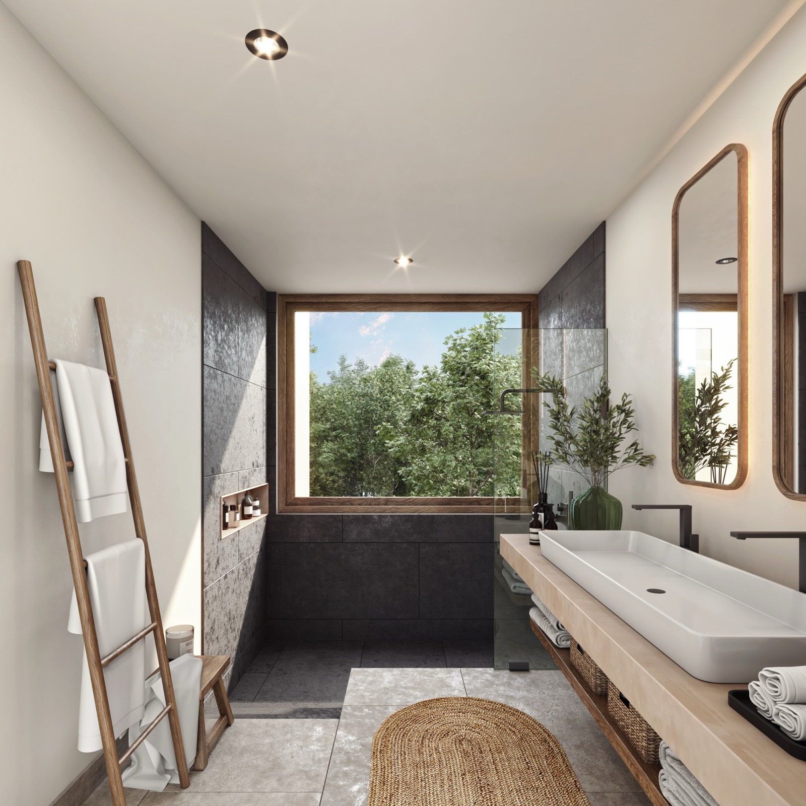 Baño con vista a la selva