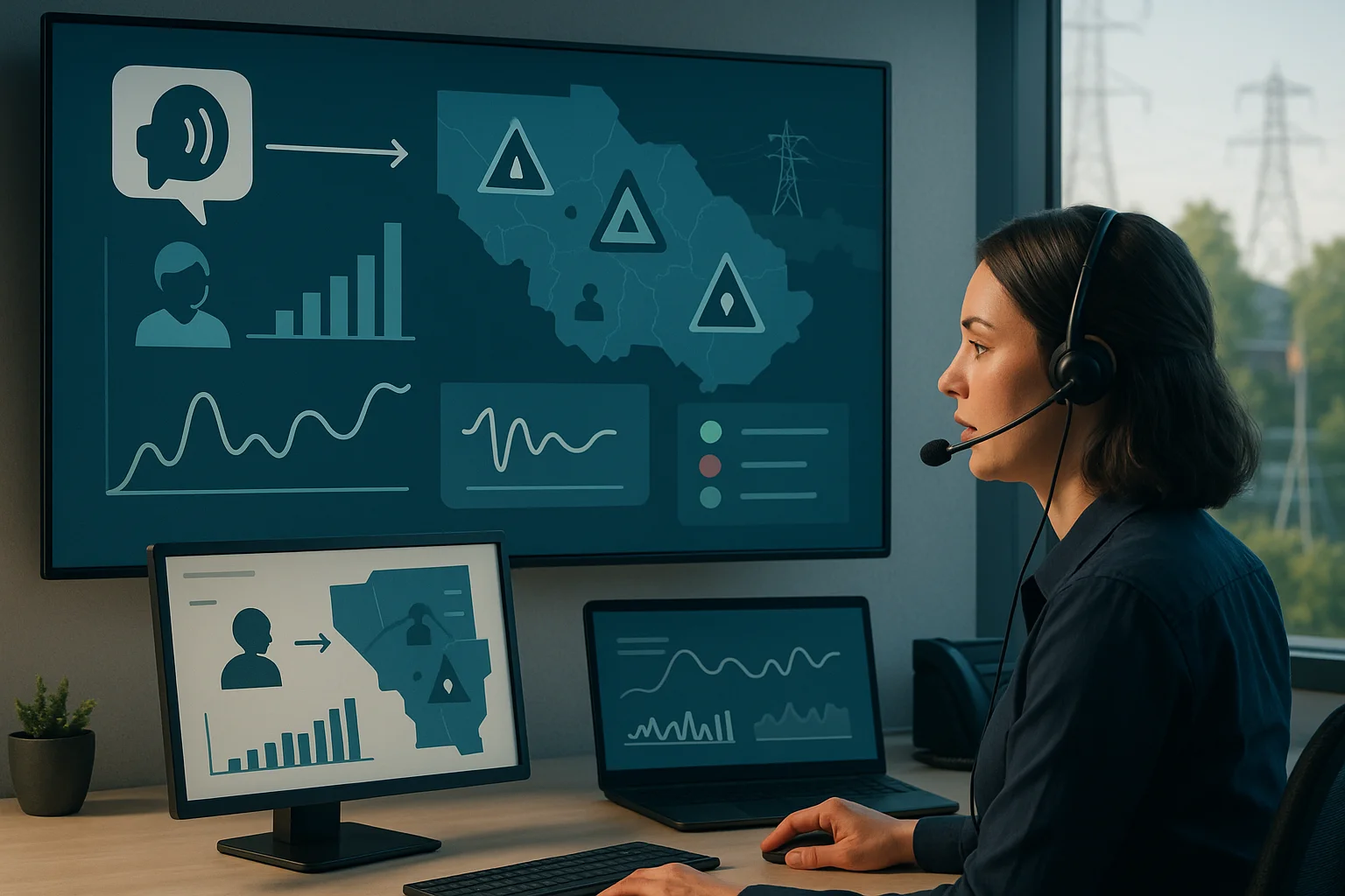 Utility operations dashboard illustrating Voice AI in Utilities