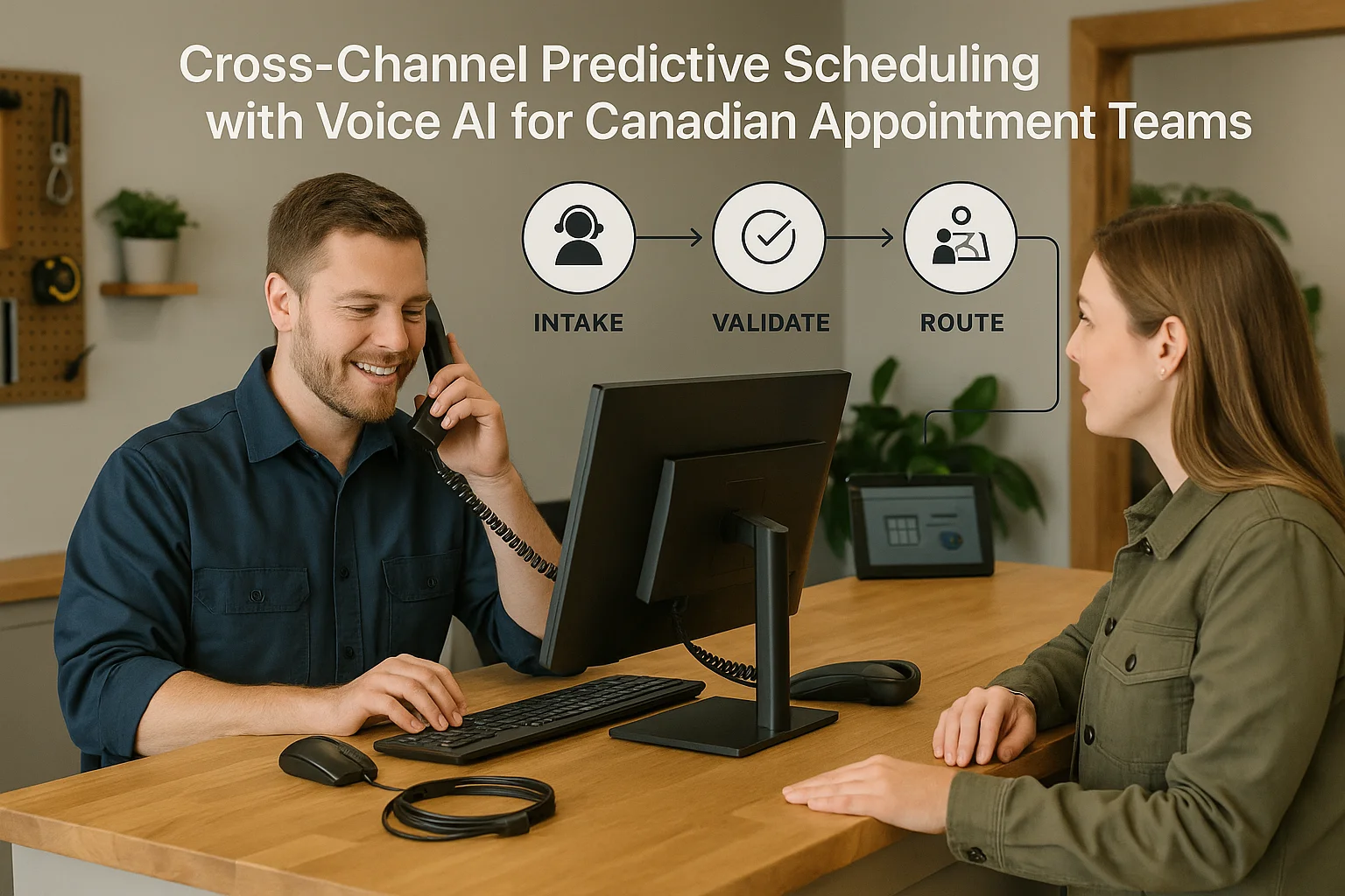 Process map illustrating AI receptionist