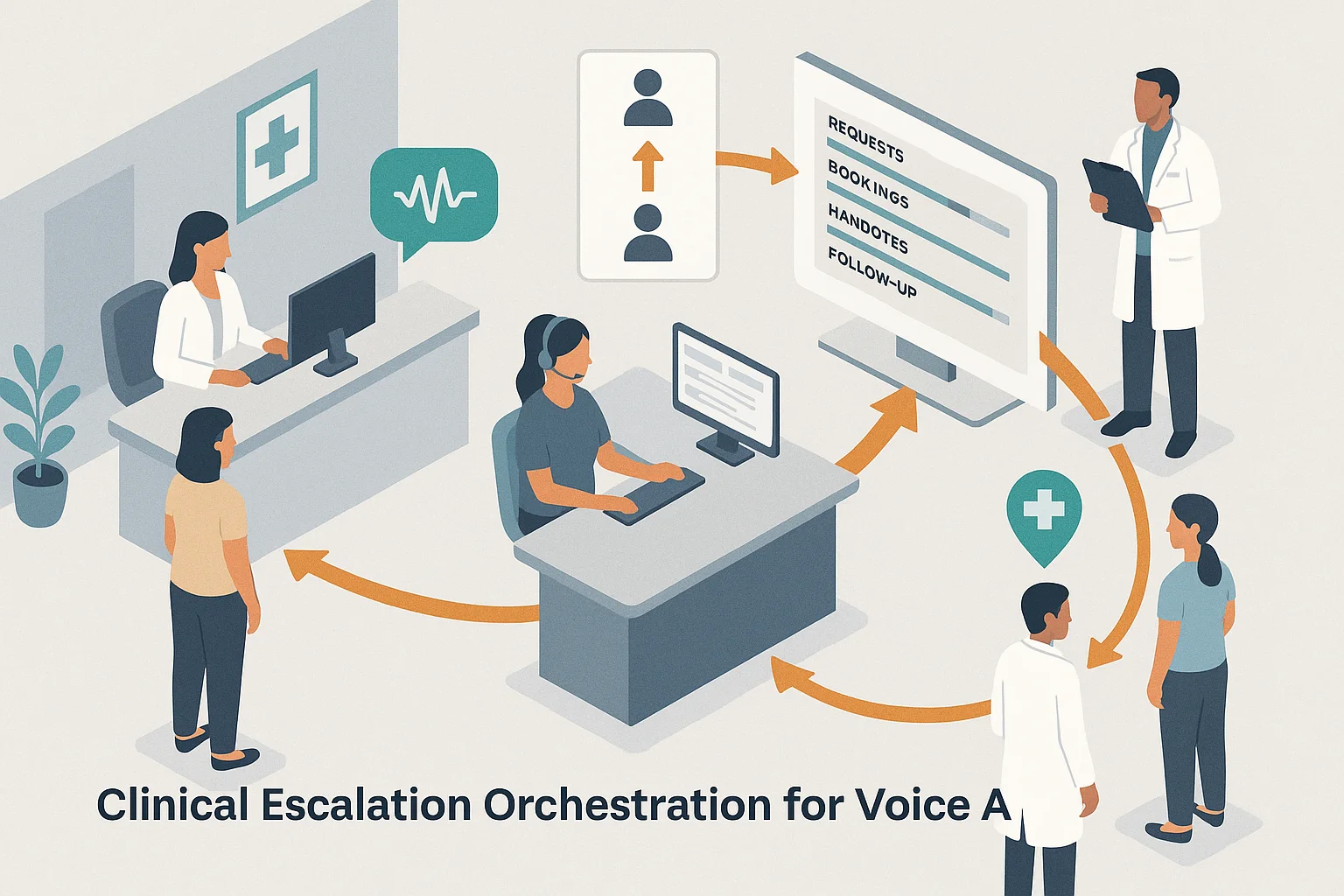 Healthcare outcomes dashboard illustrating Voice AI clinical escalation orchestration