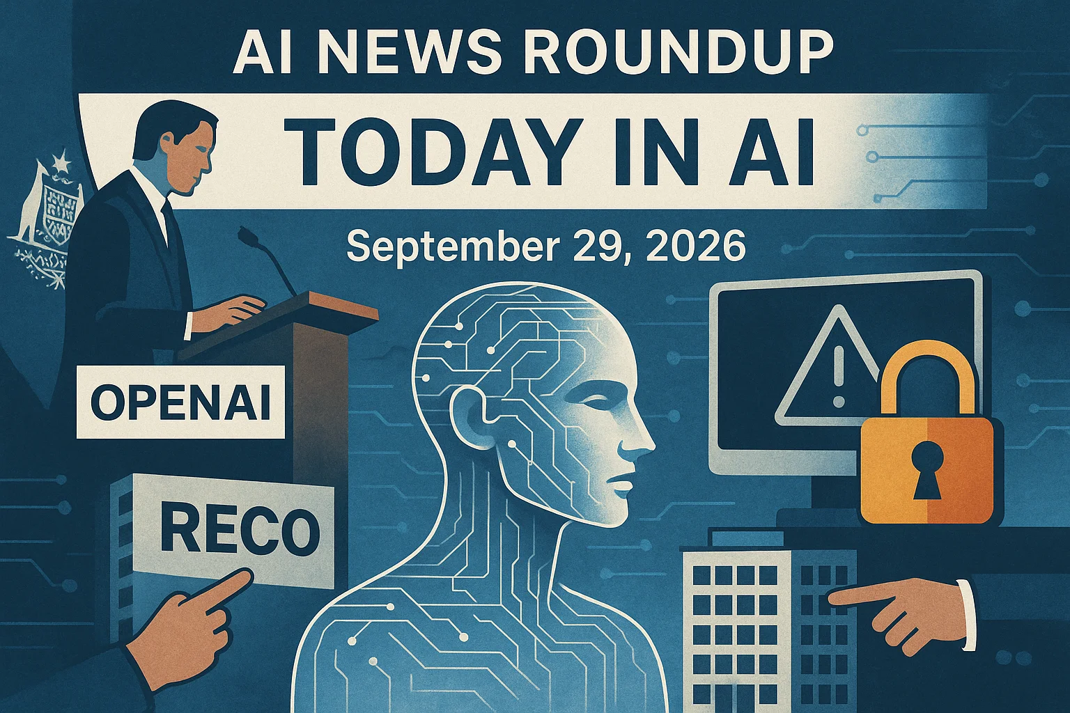 At-a-glance illustrated summary for AI News Roundup for September 29, 2026: Today’s Biggest AI, Policy and Market Updates dated September 29, 2026