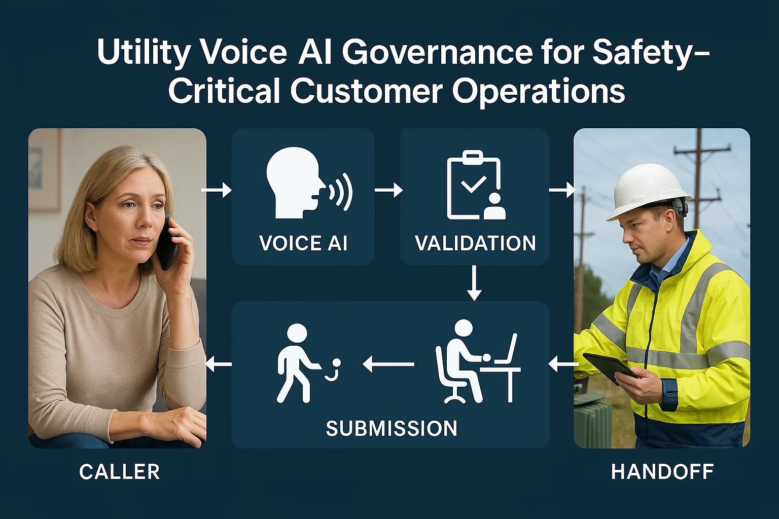Workflow illustrating Utility Voice AI Governance