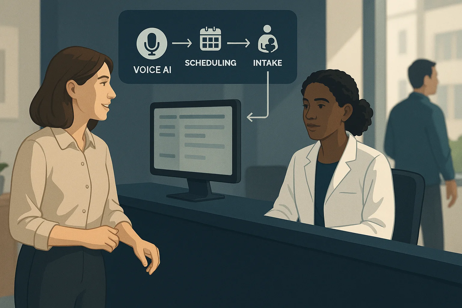 Healthcare system map illustrating multisite multilingual healthcare voice AI