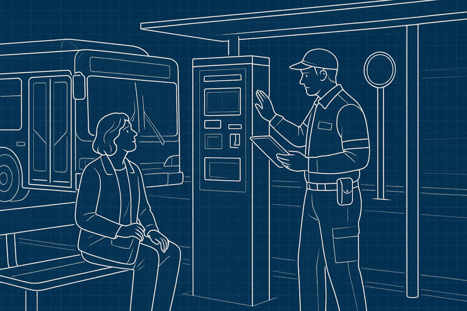 Field service scene illustrating reskilling transit workforce voice AI