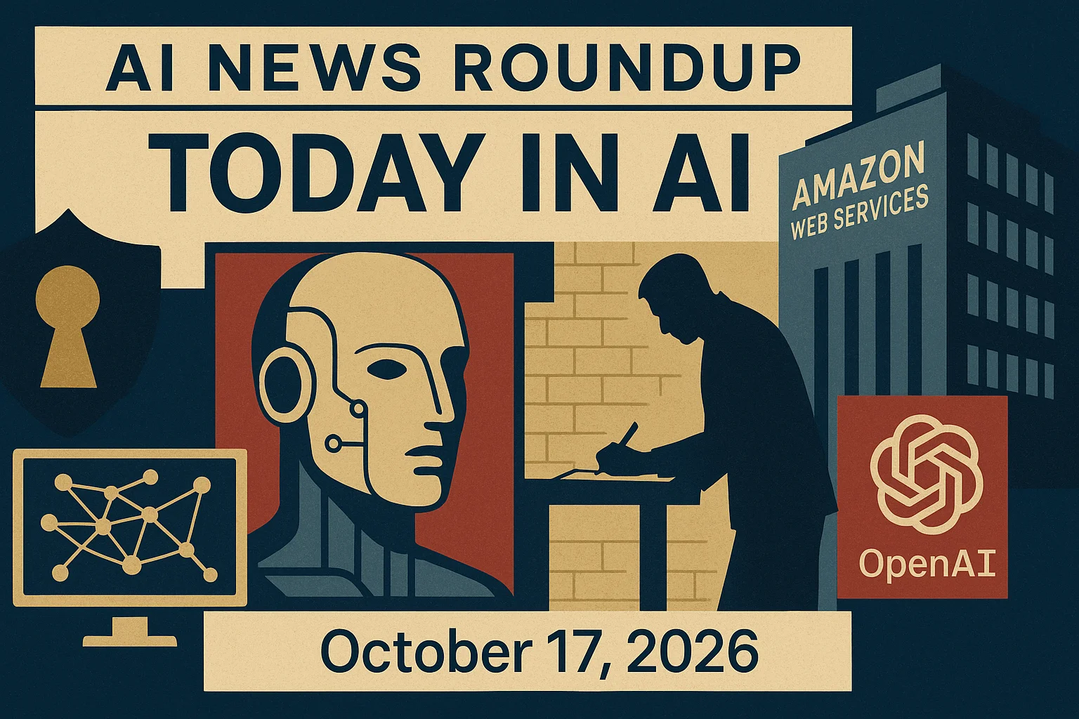At-a-glance illustrated summary for AI News Roundup for October 17, 2026: Today’s Biggest AI, Policy and Market Updates dated October 17, 2026
