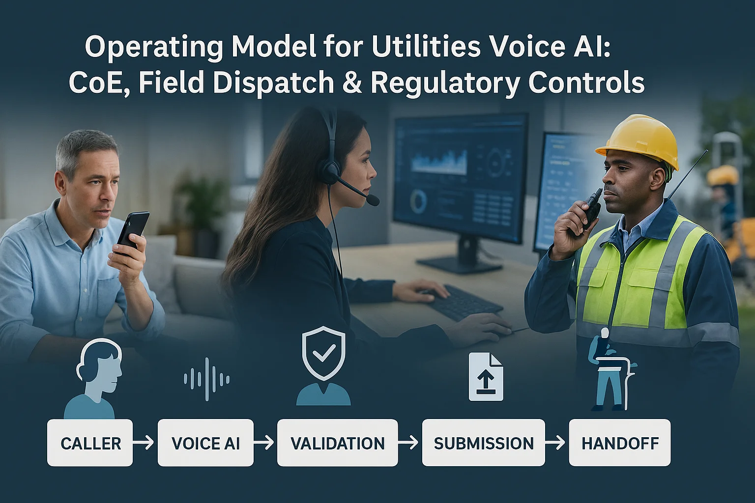 Workflow illustrating Utilities Voice AI operating model