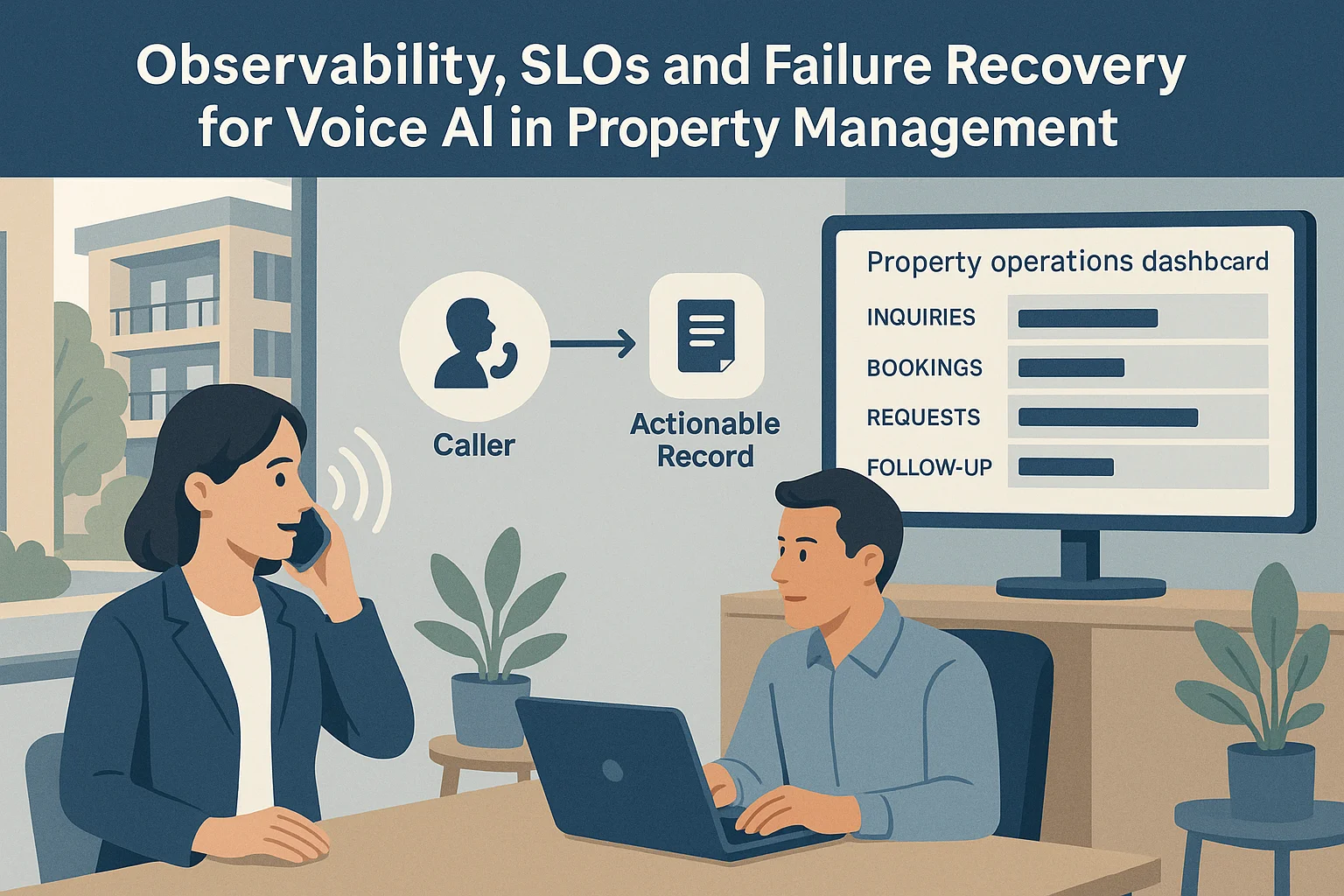 Property operations dashboard illustrating Voice AI observability