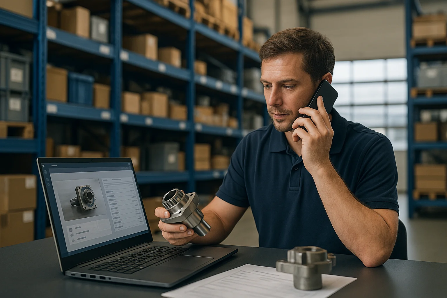 Industrial resolution scene illustrating automate dealer and distributor calls