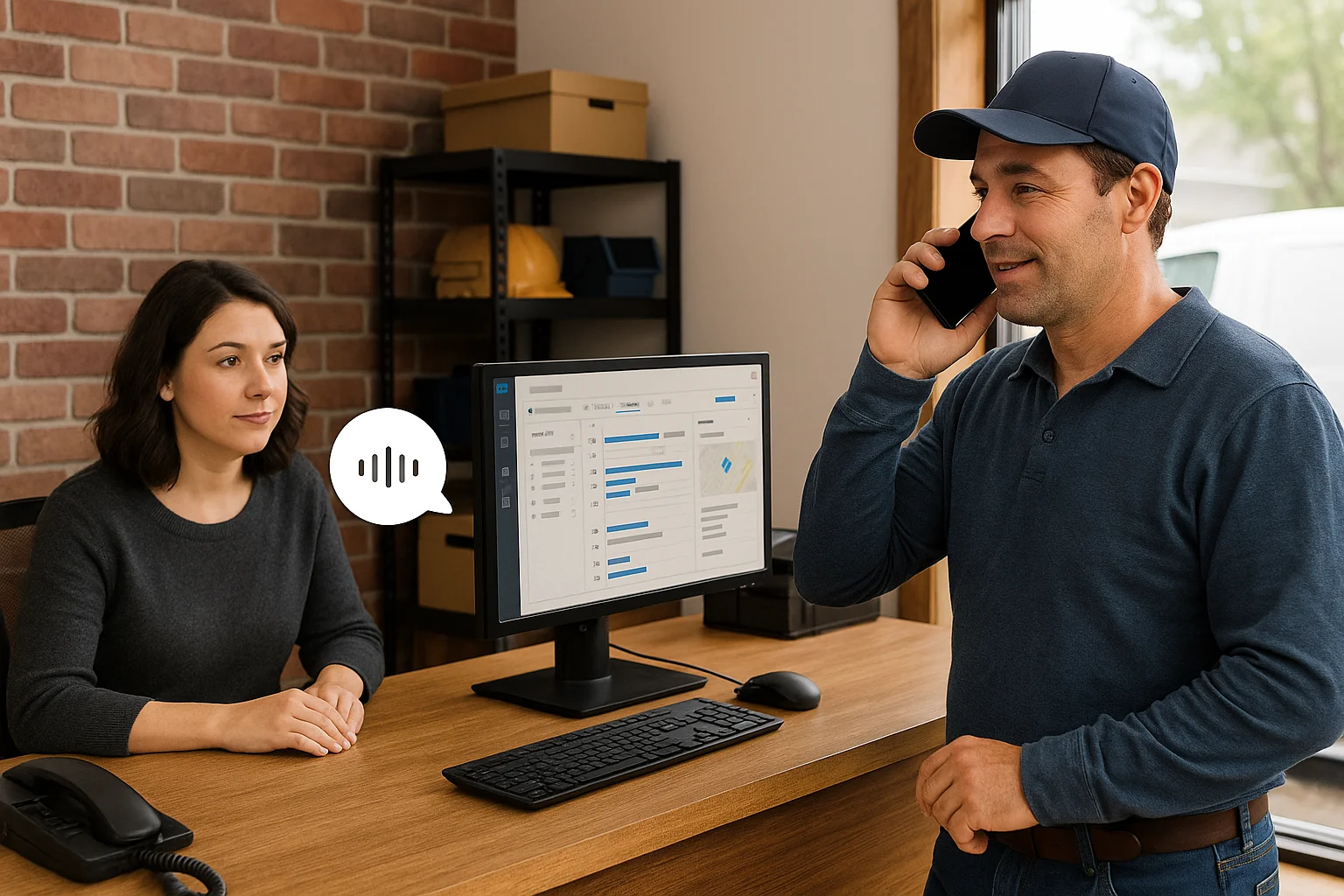 Feature comparison grid illustrating AI receptionists for roofers and contractors