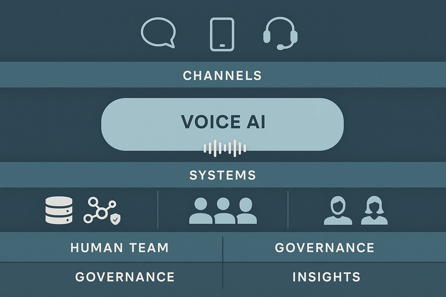 Managed service operating model illustrating custom voice AI infrastructure