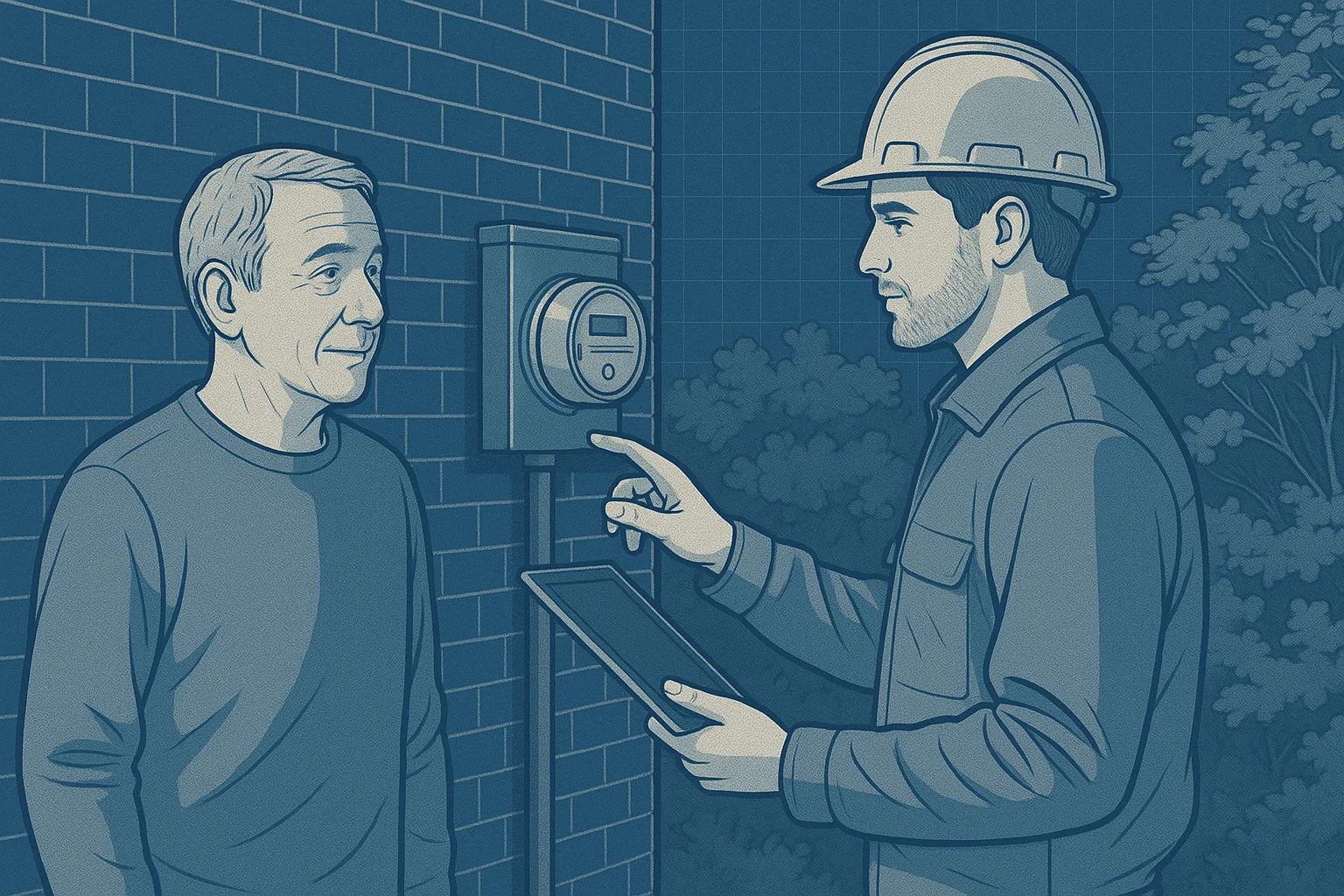 Field response scene illustrating utility voice AI model risk