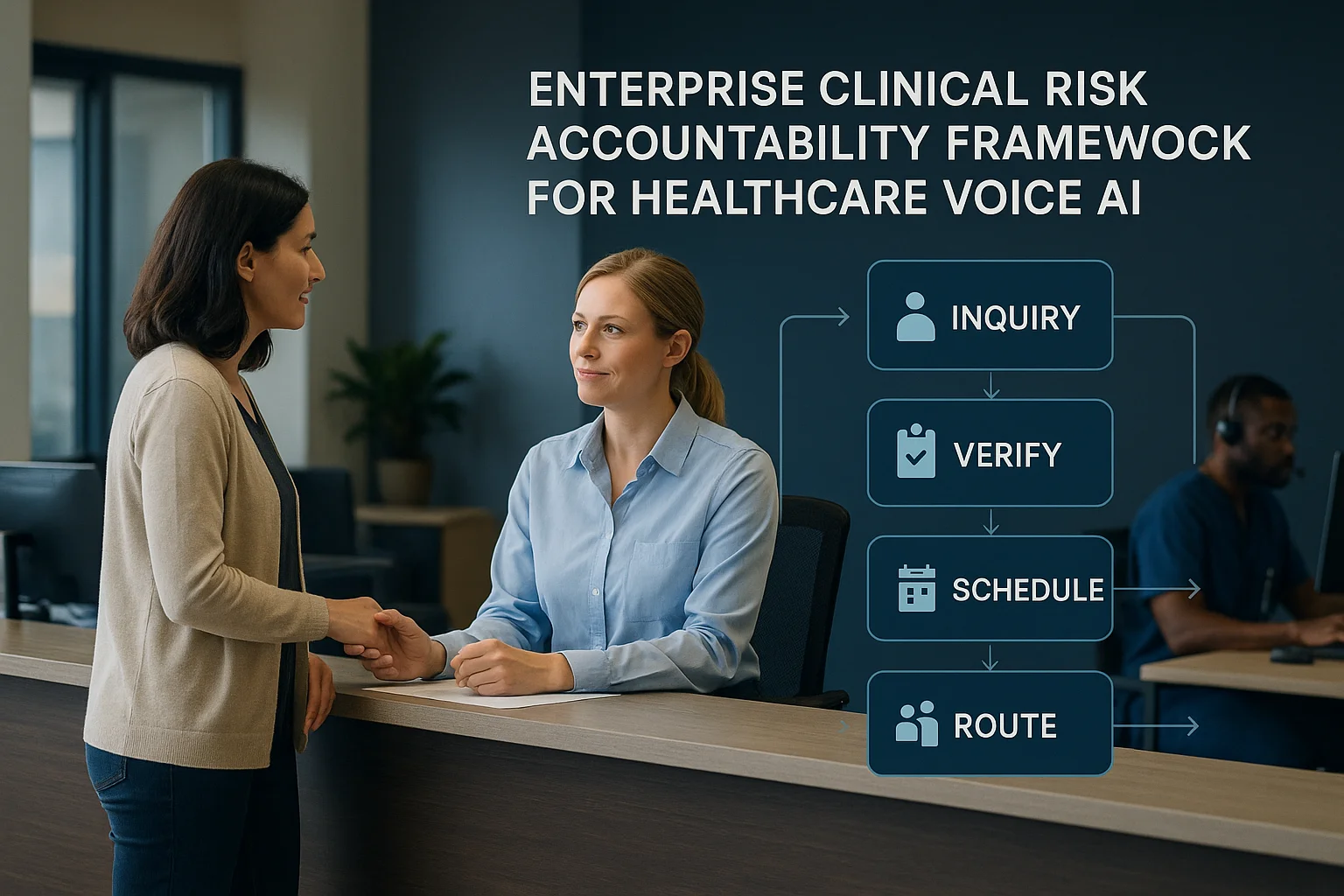 Patient service workflow illustrating Healthcare Voice AI risk framework