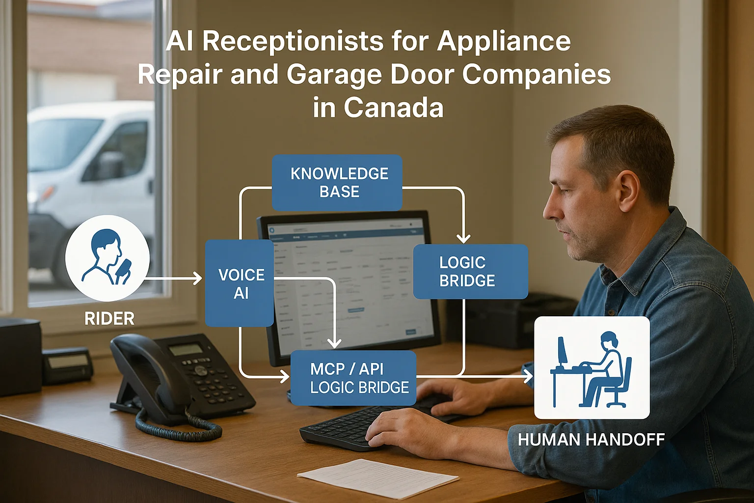 Architecture illustrating AI receptionist