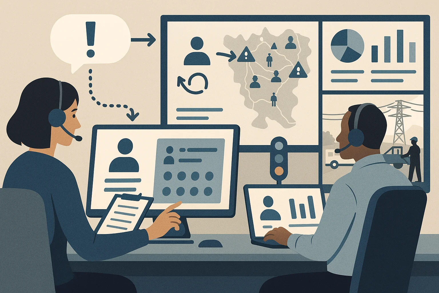 Utility operations dashboard illustrating Voice AI portfolio utilities