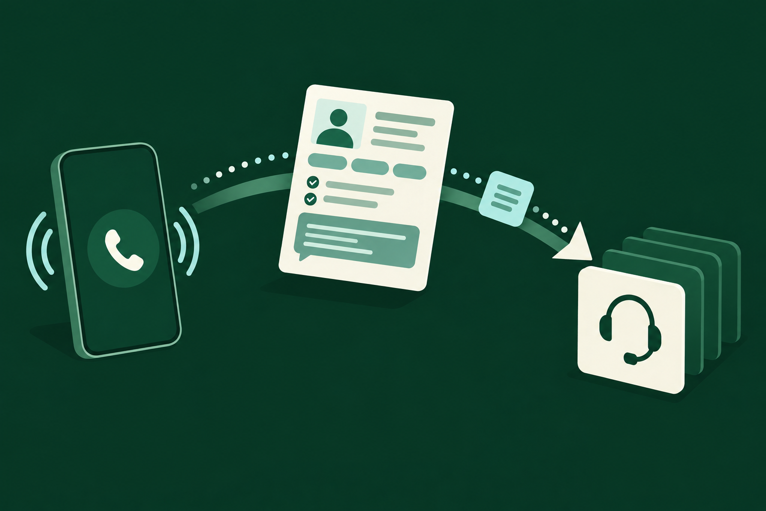 Illustrative caller handoff with context workflow for Keap: Operational and customer-experience handoffs