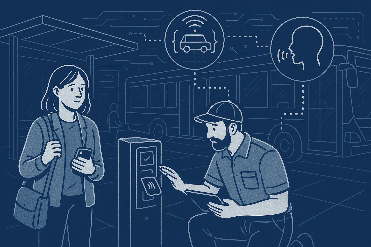 Field service scene illustrating Predictive Voice AI for Transit