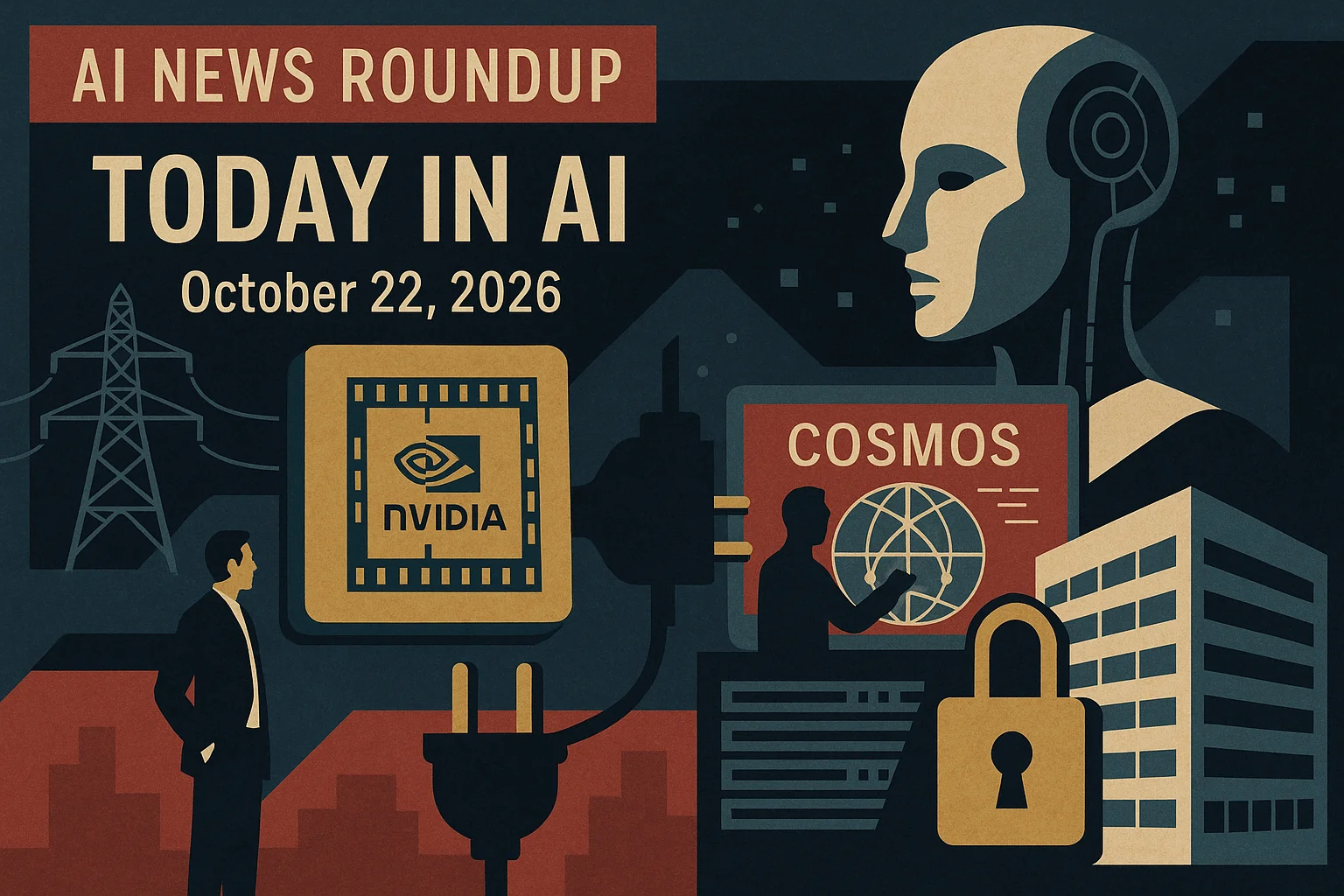 At-a-glance illustrated summary for AI News Roundup for October 22, 2026: Today’s Biggest AI, Policy and Market Updates dated October 22, 2026