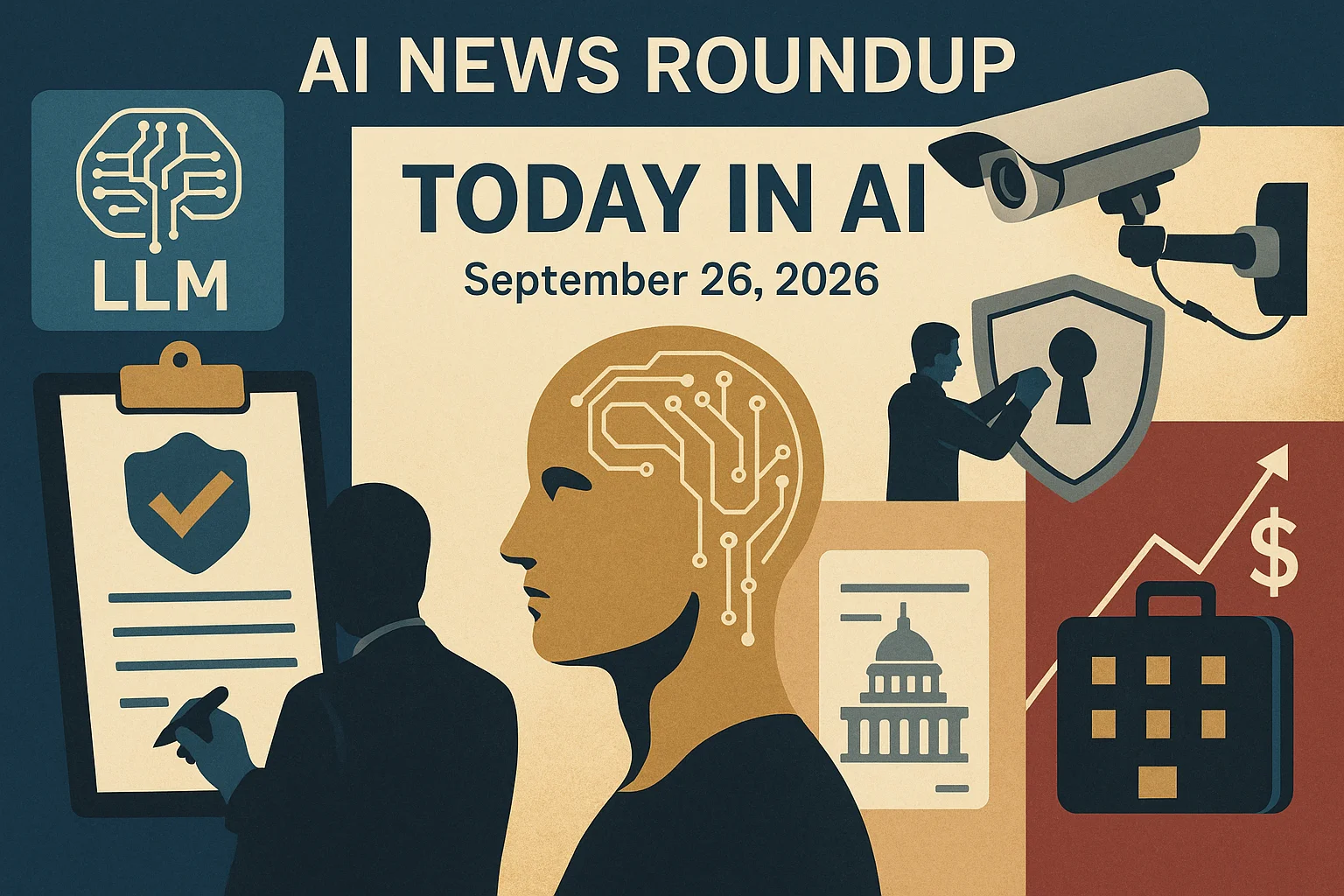 At-a-glance illustrated summary for AI News Roundup for September 26, 2026: Today’s Biggest AI, Policy and Market Updates dated September 26, 2026