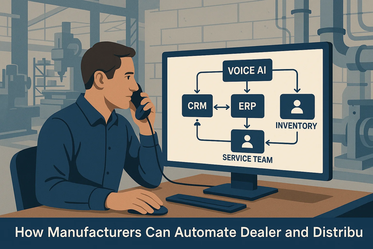 Manufacturing system map illustrating automate dealer and distributor calls