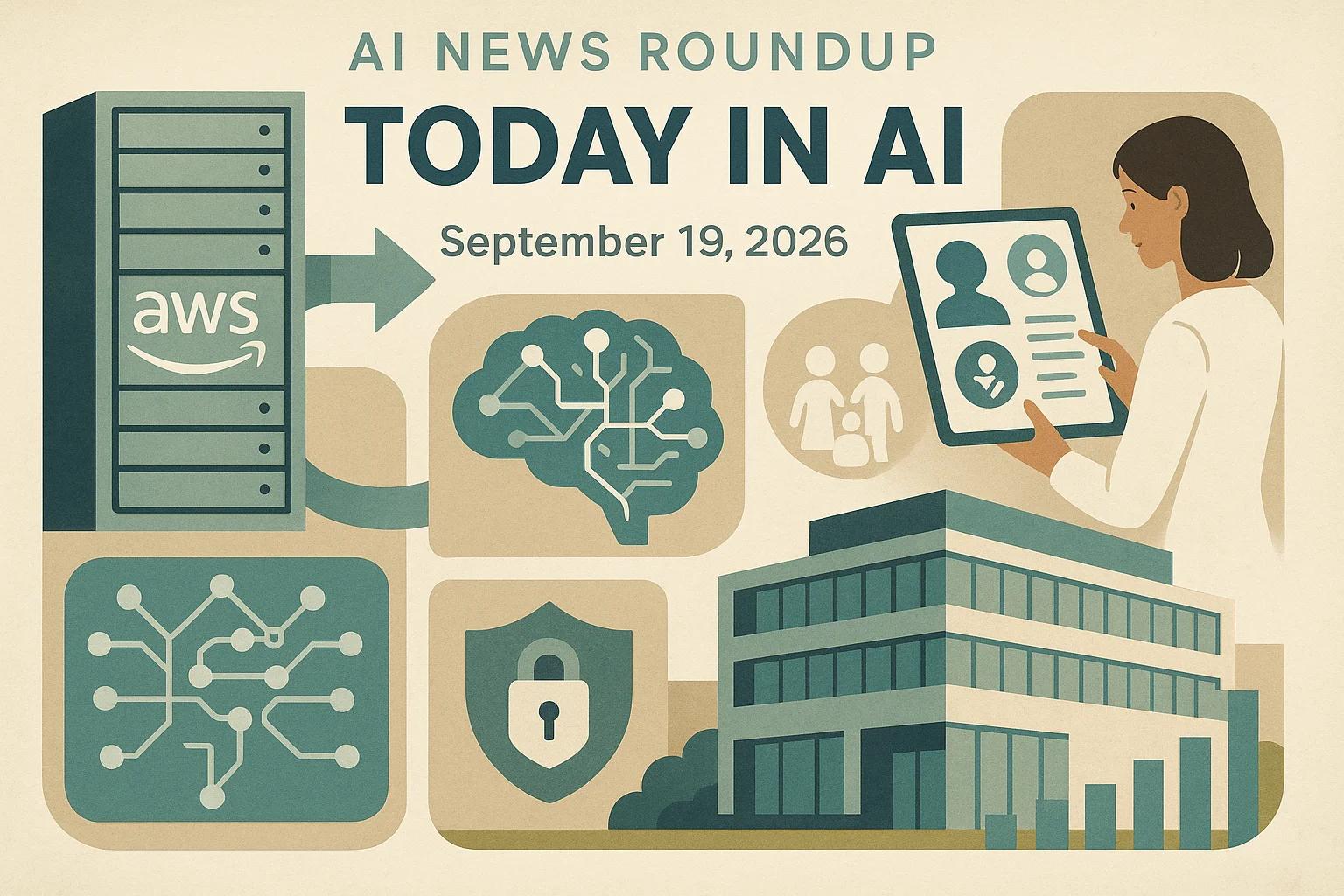 At-a-glance illustrated summary for AI News Roundup for September 19, 2026: Today’s Biggest AI, Policy and Market Updates dated September 19, 2026