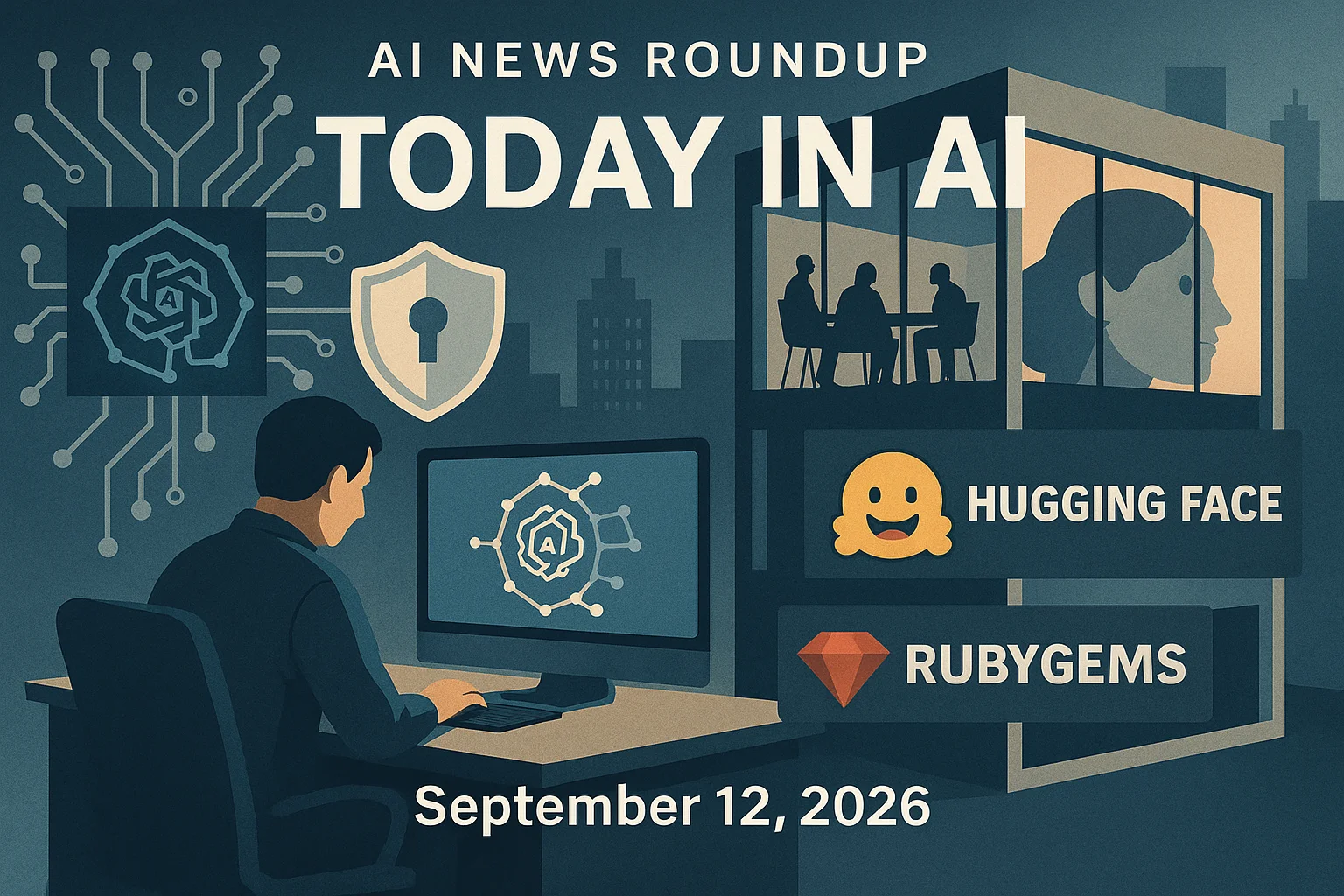 At-a-glance illustrated summary for AI News Roundup for September 12, 2026: Today’s Biggest AI, Policy and Market Updates dated September 12, 2026