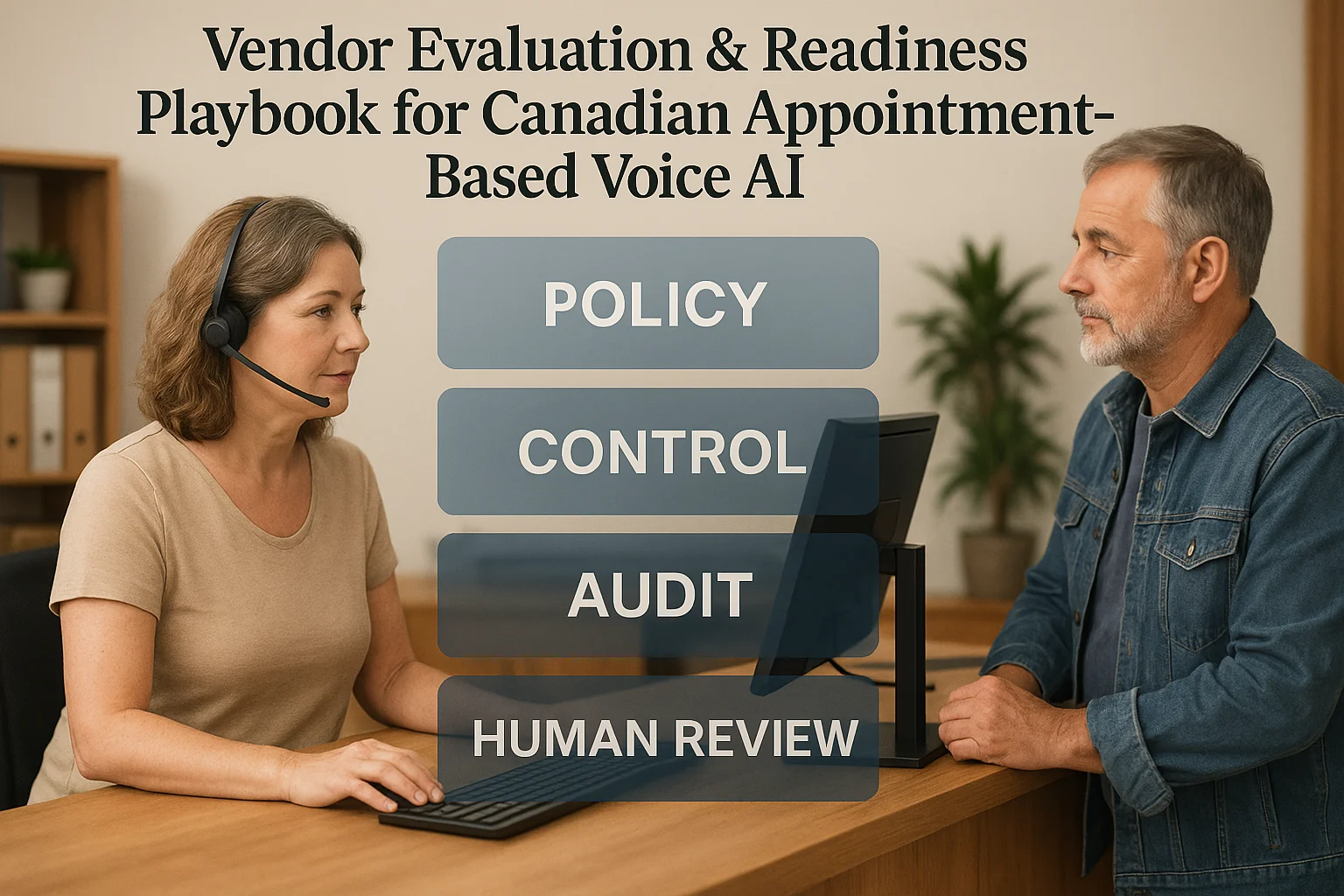Governance layers illustrating AI receptionist Canada
