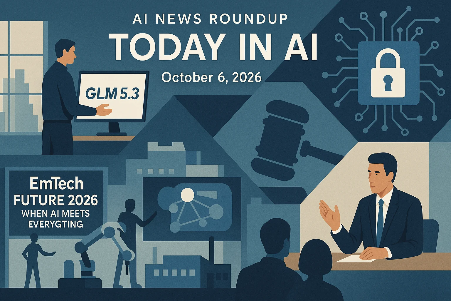 At-a-glance illustrated summary for AI News Roundup for October 6, 2026: Today’s Biggest AI, Policy and Market Updates dated October 6, 2026