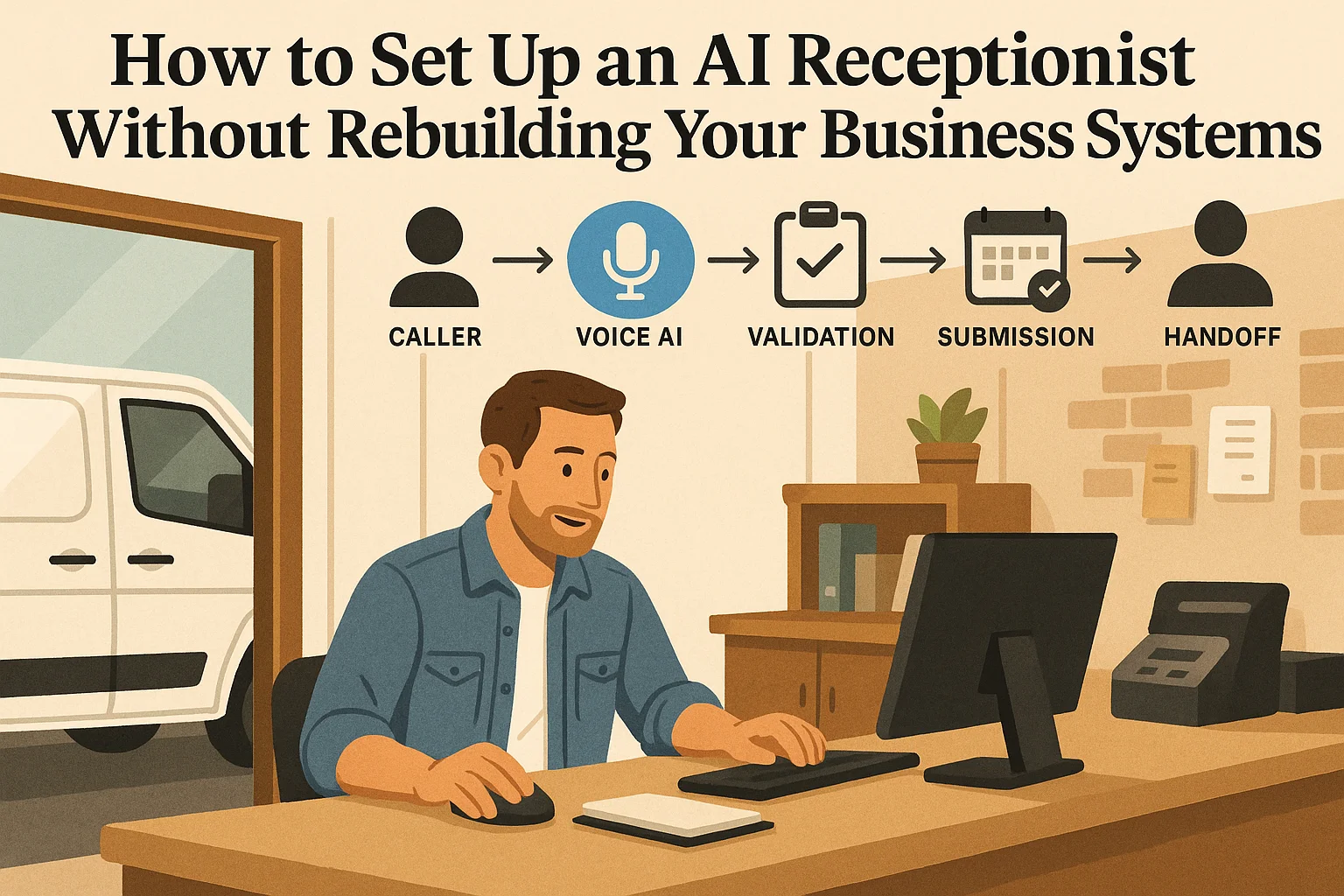 Workflow illustrating AI receptionist