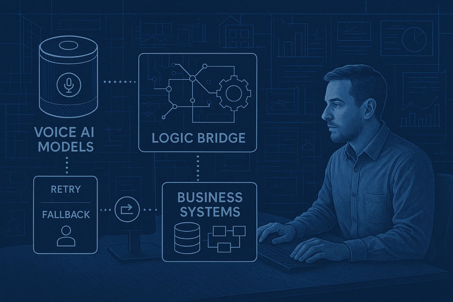 Fallback flow illustrating Voice AI logic bridge