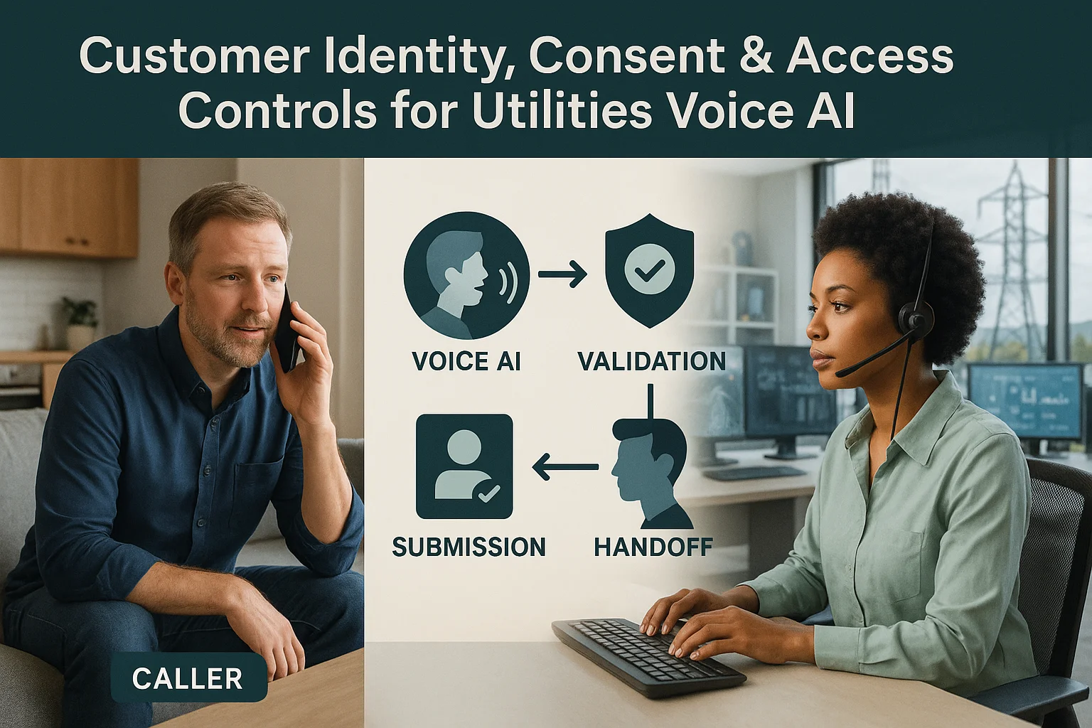 Workflow illustrating Voice AI identity and access controls