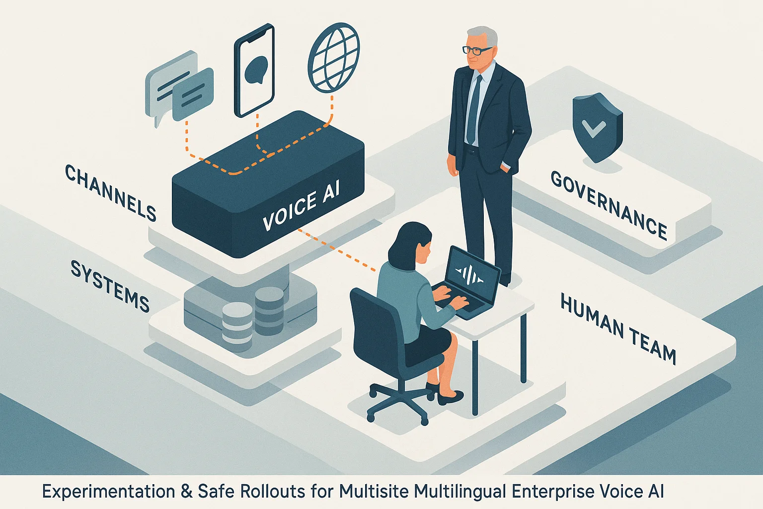 Managed service operating model illustrating multisite multilingual voice ai rollout