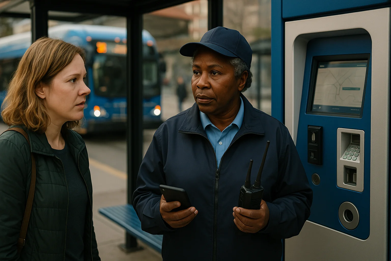 Field service scene illustrating voice AI transit service requests
