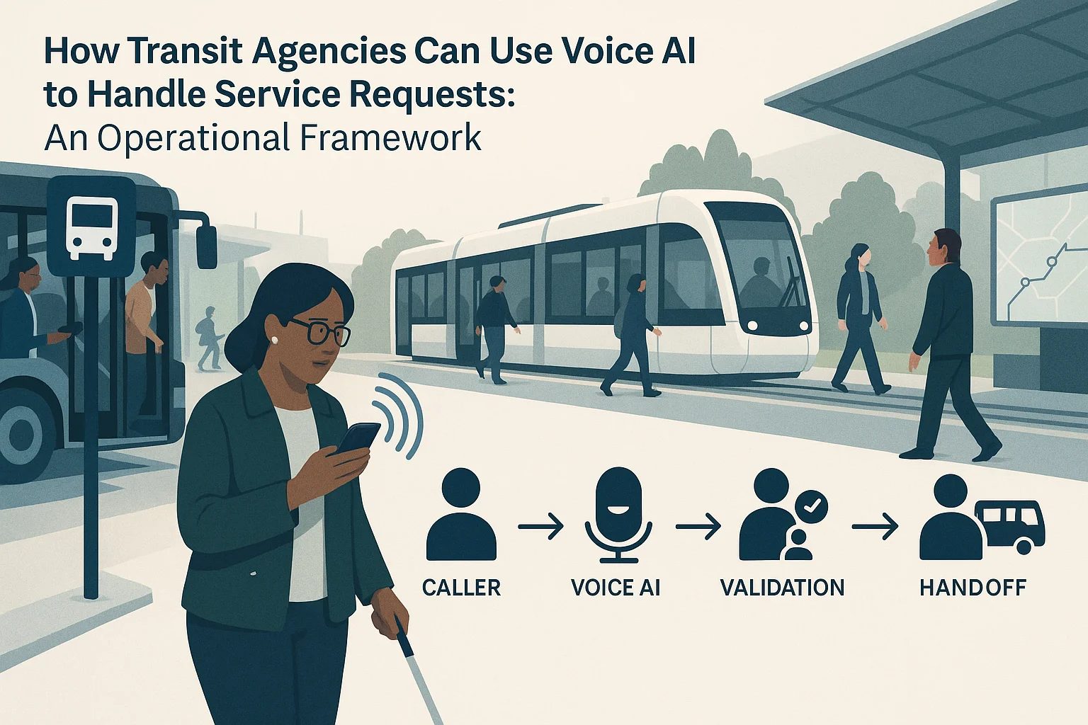 Workflow illustrating voice AI transit service requests