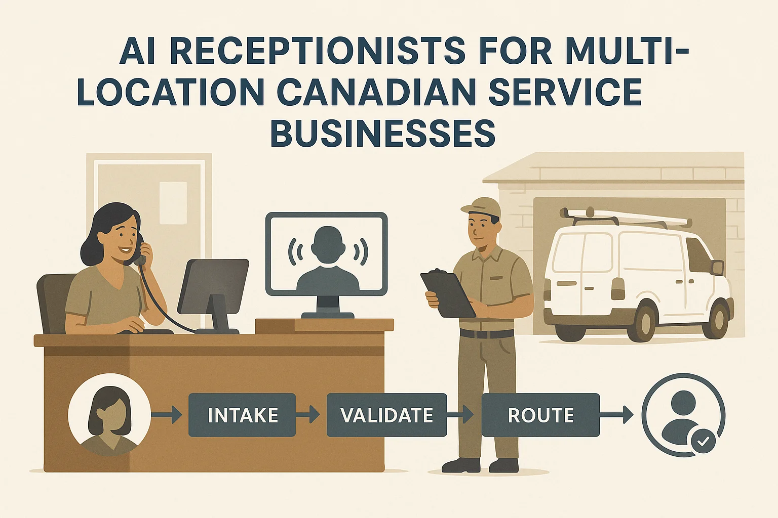 Process map illustrating AI receptionist