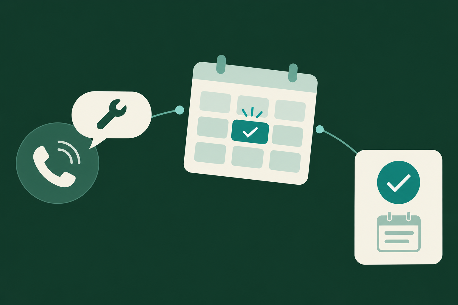 Illustrative appointment booking workflow for Salesforce Manufacturing Cloud: What happens when a caller wants to book, change or check something?