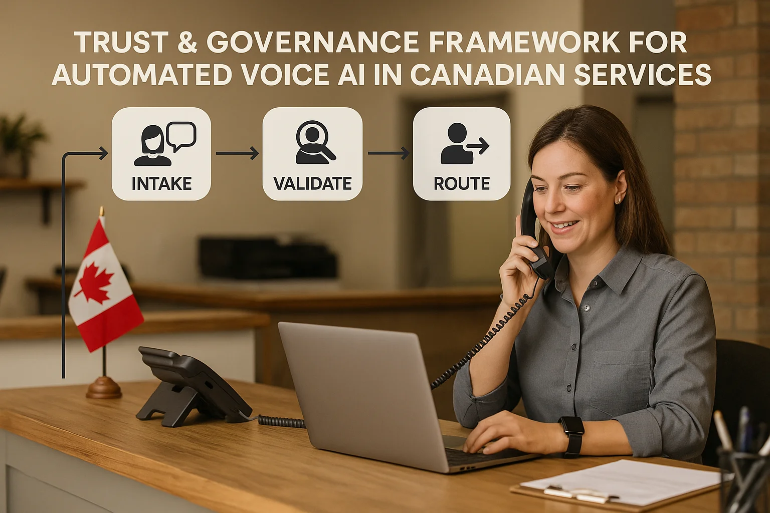 Process map illustrating AI receptionist Canada