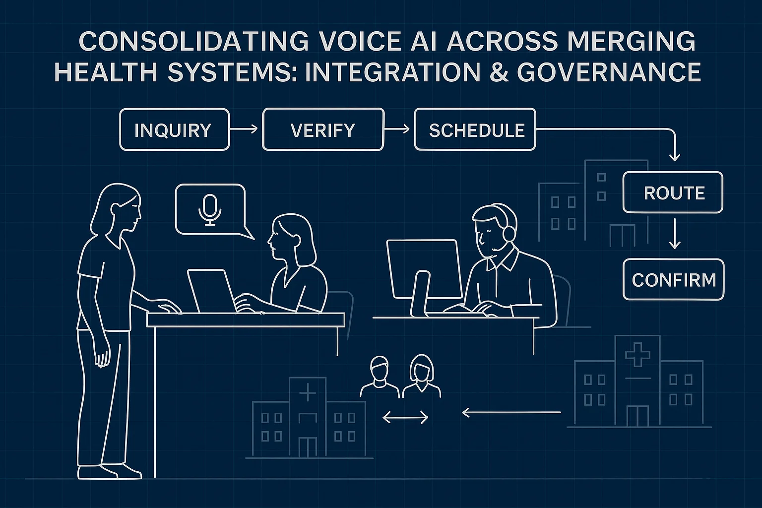 Patient service workflow illustrating Voice AI consolidation