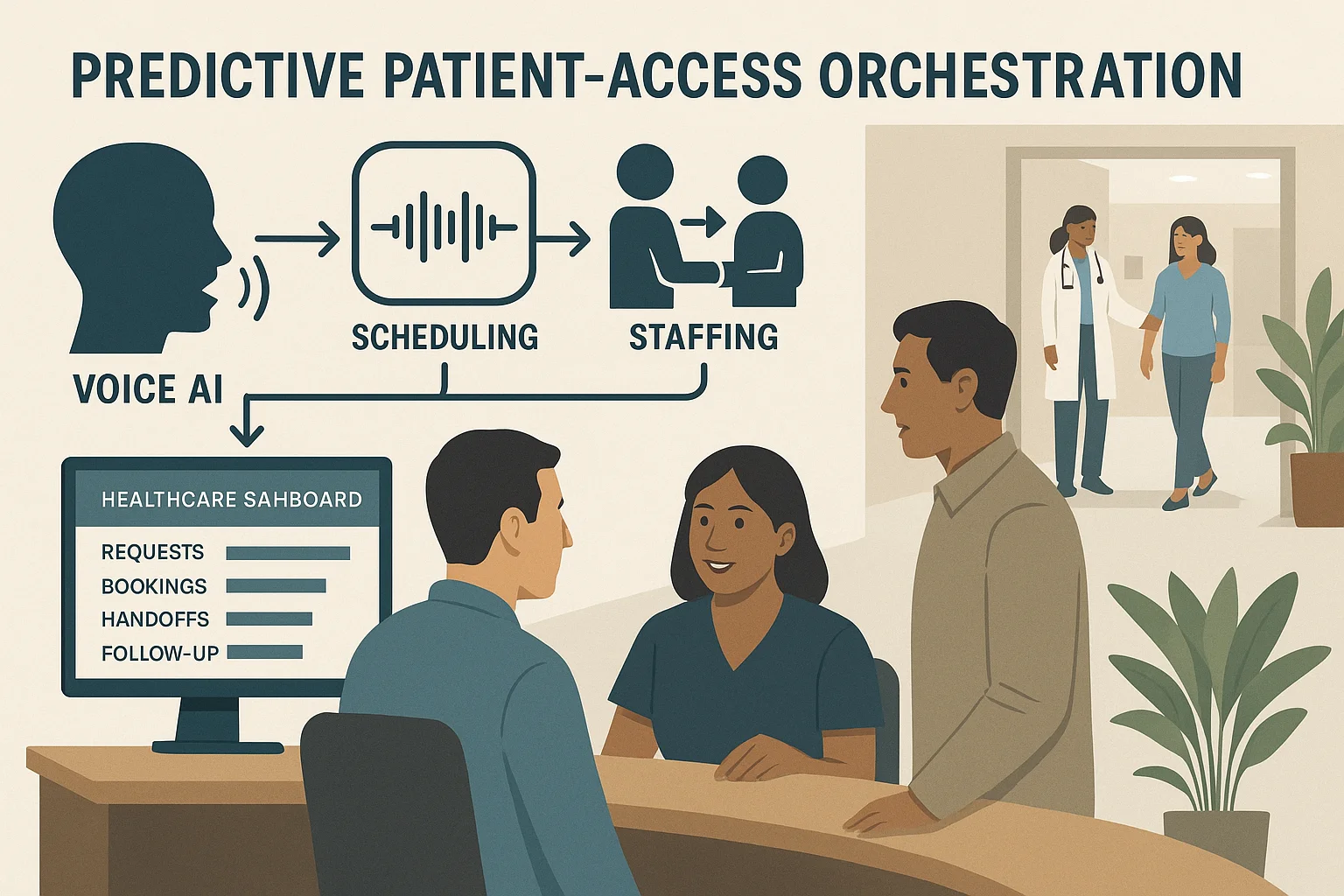 Healthcare outcomes dashboard illustrating Predictive patient-access orchestration