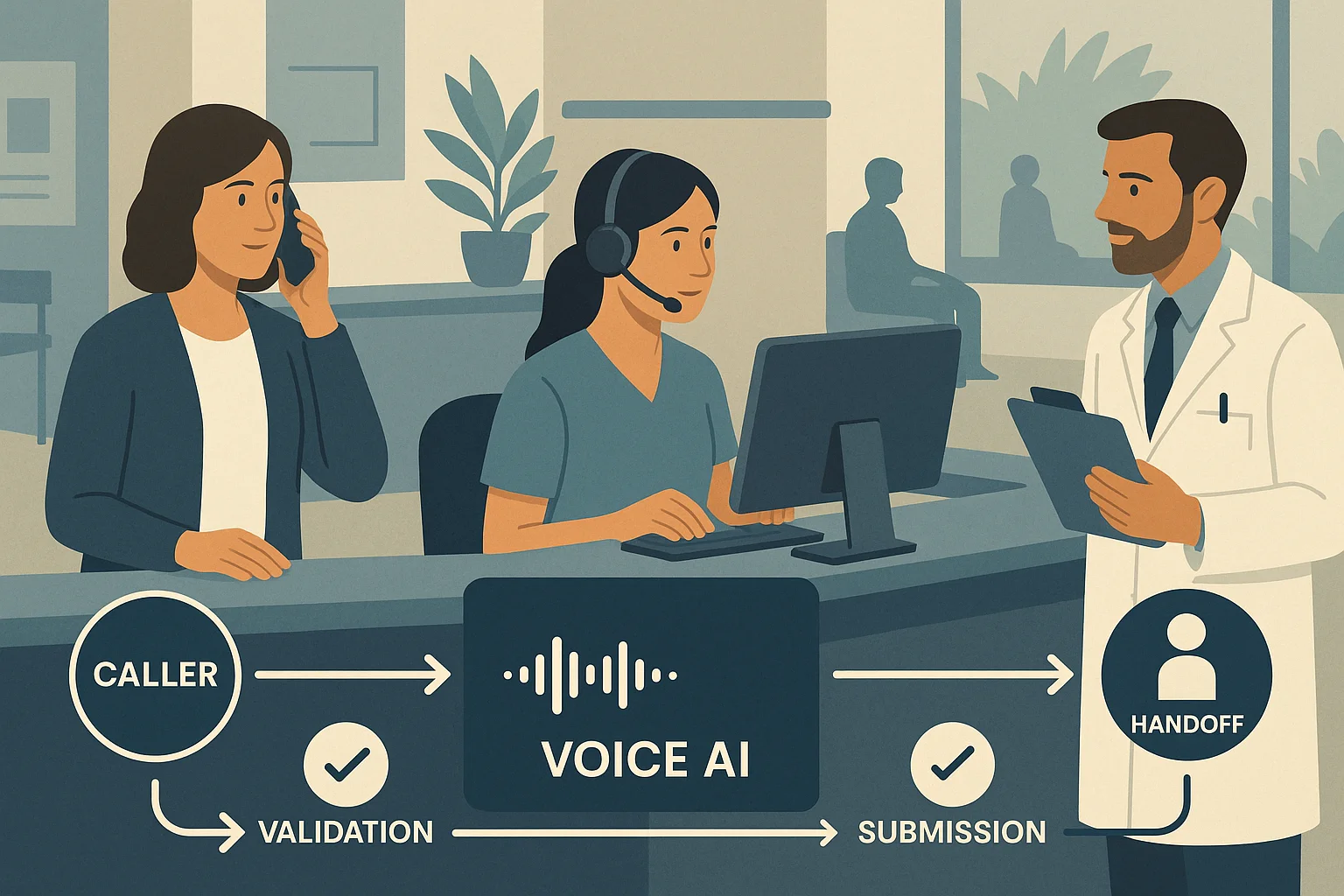 Workflow illustrating Clinic Voice AI