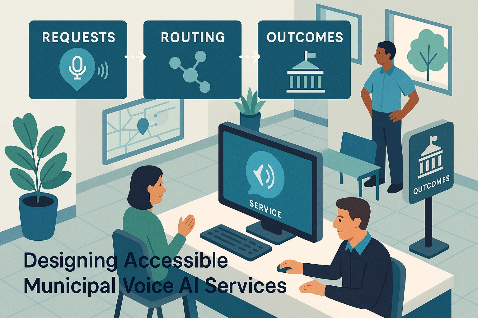 Municipal operations visual illustrating municipal voice AI