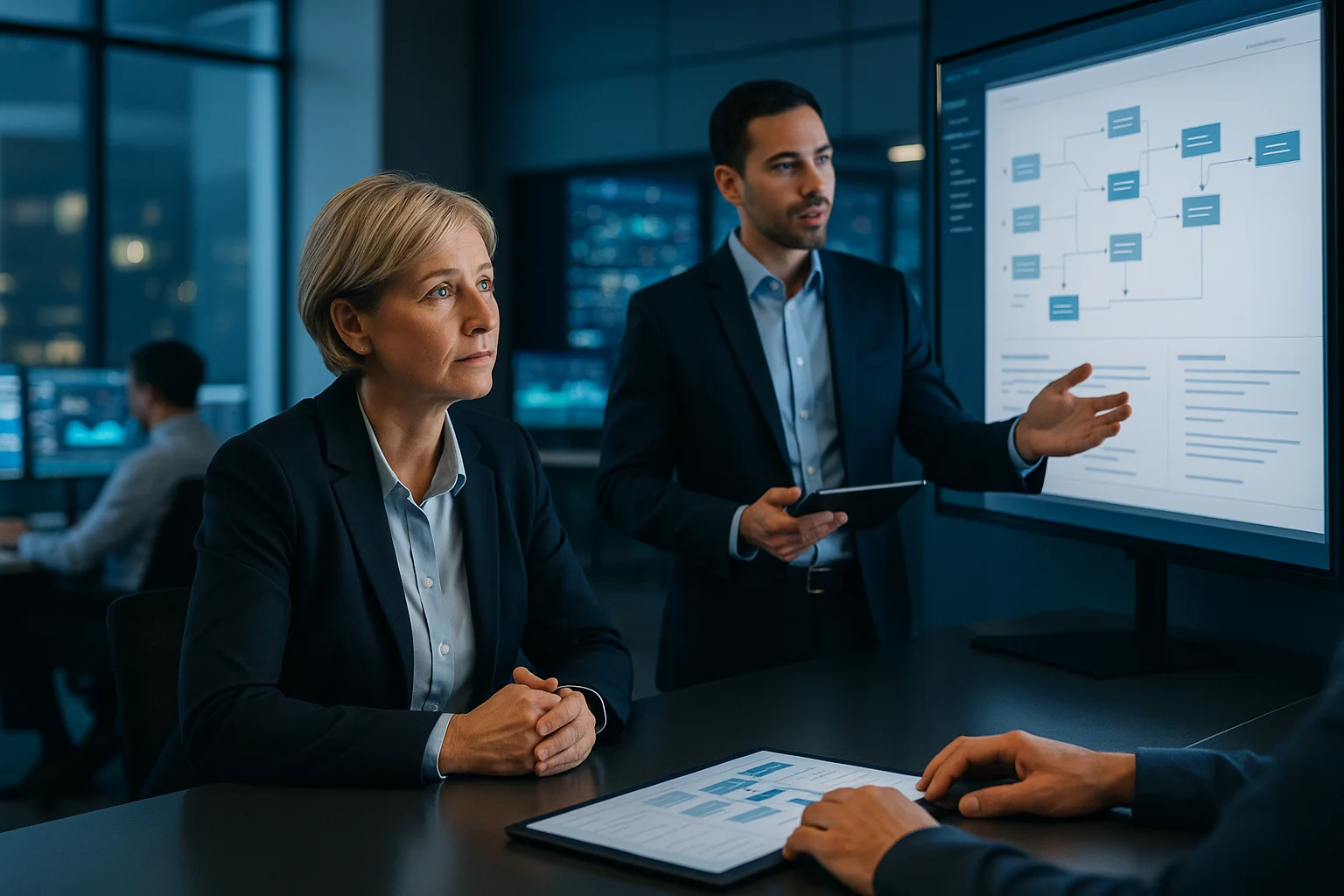 Service assurance scene illustrating Voice AI governance