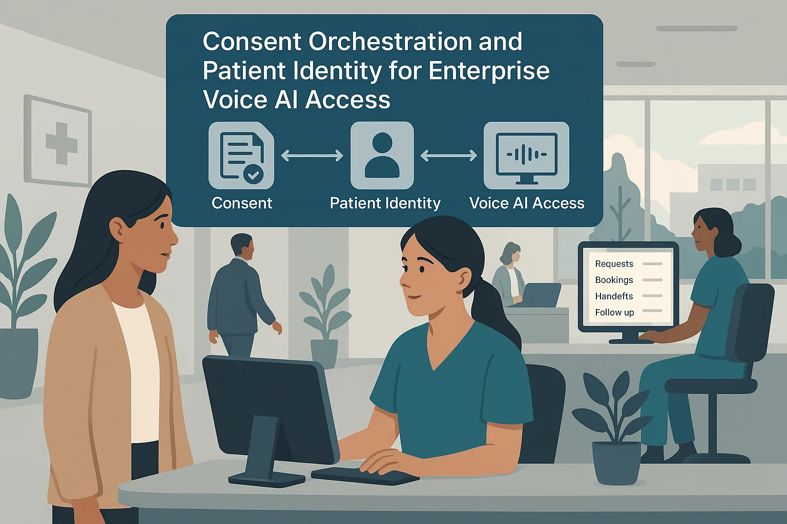 Healthcare outcomes dashboard illustrating Voice AI patient identity