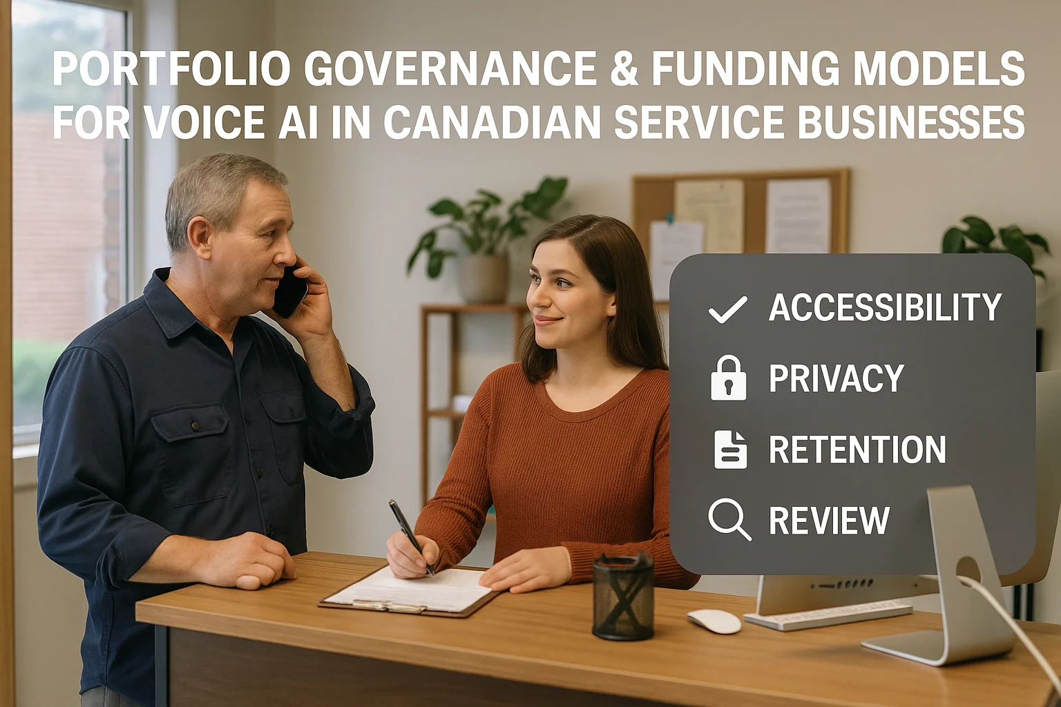 Compliance checklist illustrating Voice AI for service businesses