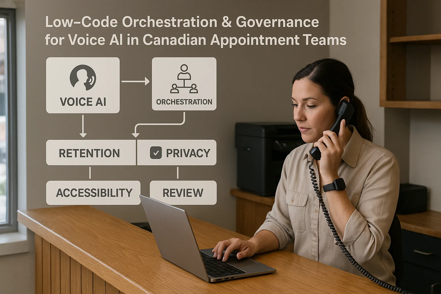 Compliance checklist illustrating AI receptionist