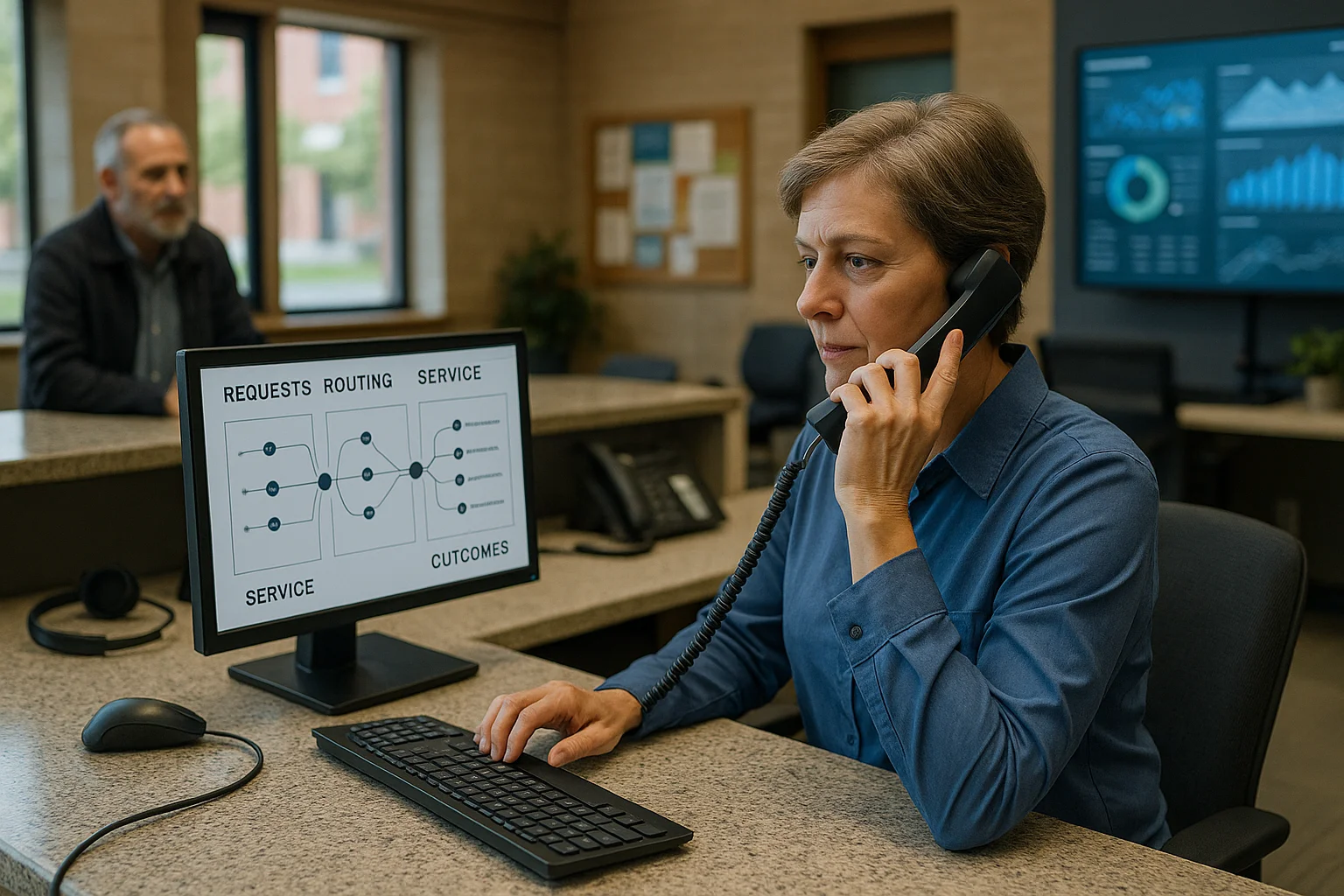 Municipal operations visual illustrating 311 Voice AI
