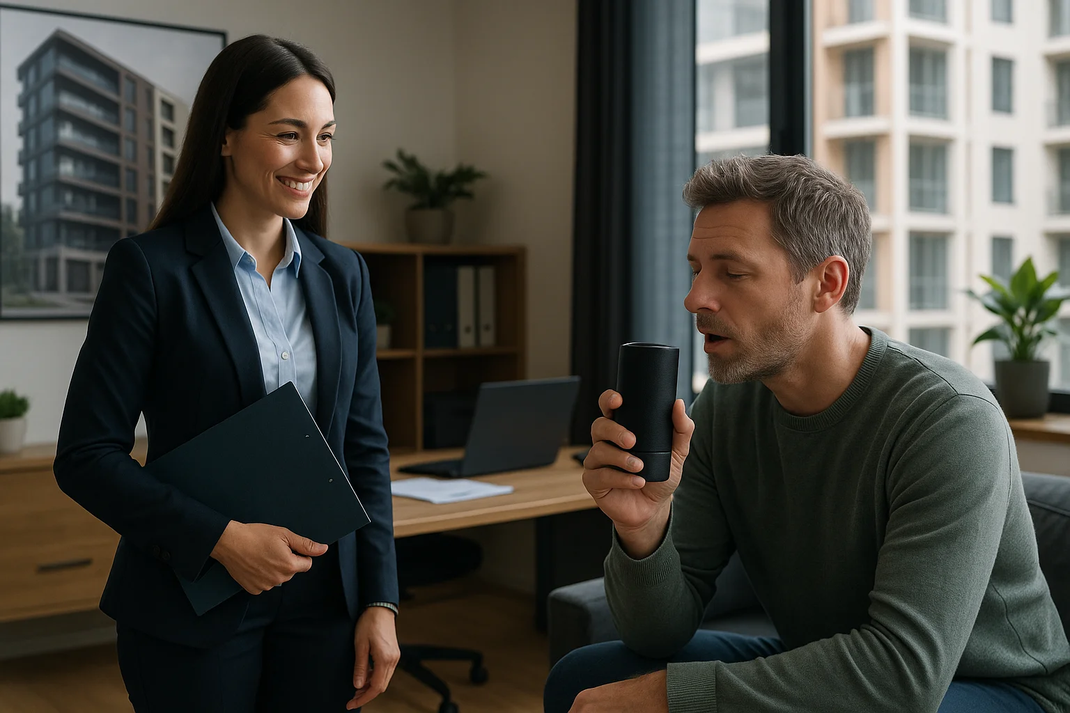 Property resolution scene illustrating Real Estate Voice AI integration